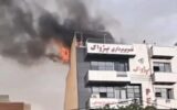 مهار آتش سوزی ژنراتور برق پشت بام مرکز تصویربرداری پزشکی در تبریز